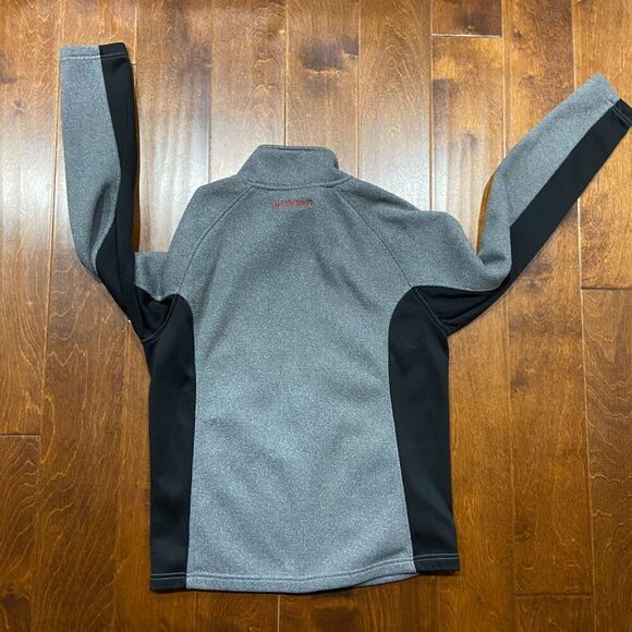Spyder Athletic Fit Full Zip Ski Snow Sweatshirt Grey Black Red Mens Size Medium - Picture 5 of 10